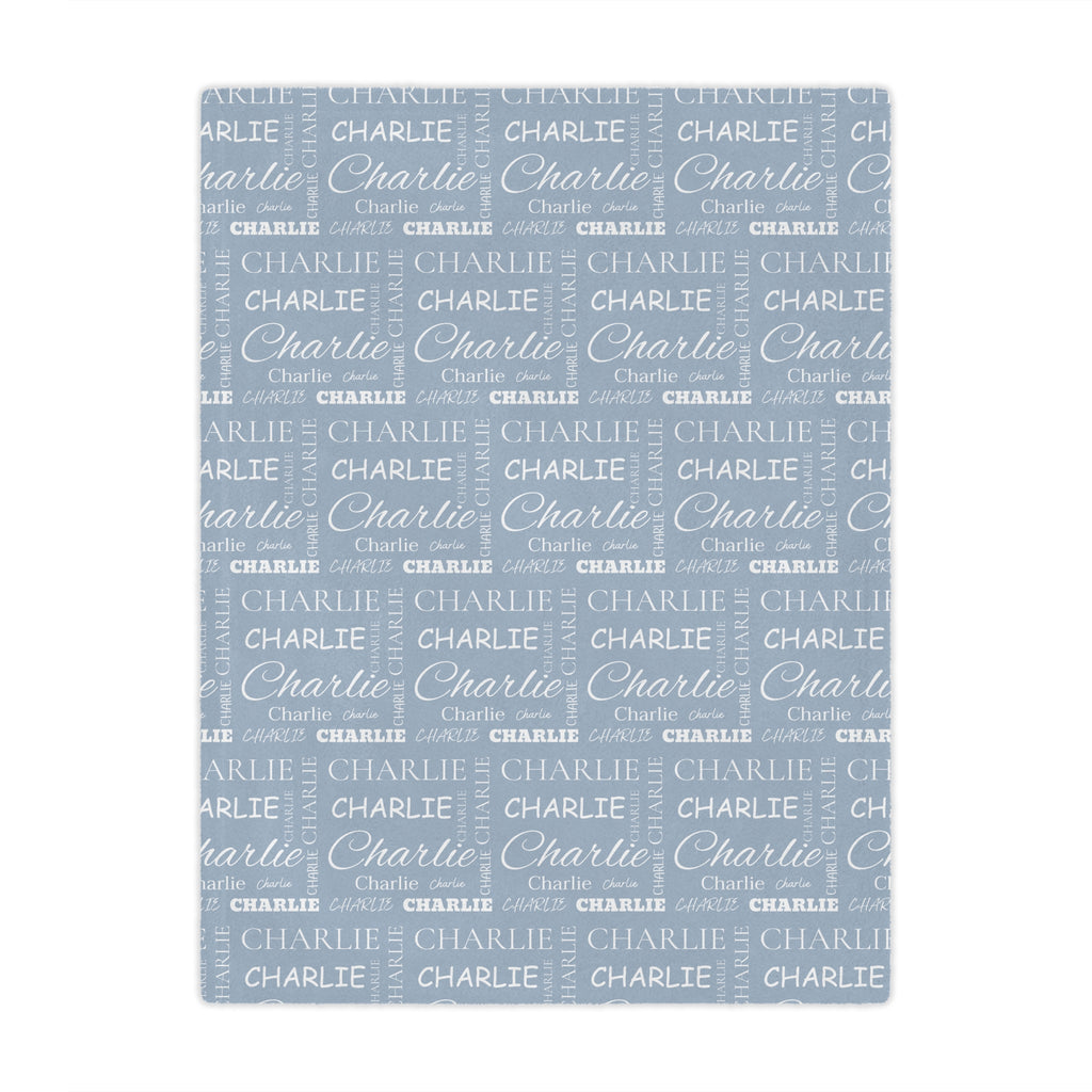 Personalized Multi-Name Blue Blanket