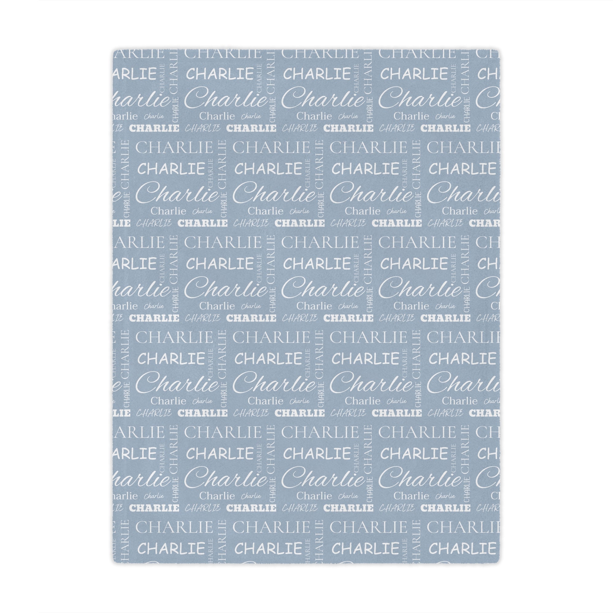 Personalized Multi-Name Blue Blanket