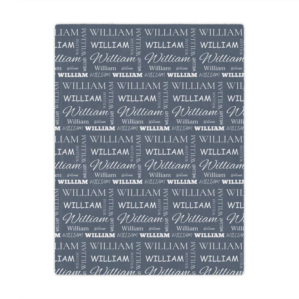 Personalized Multi-Name Blue Blanket