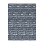 Personalized Multi-Name Blue Blanket