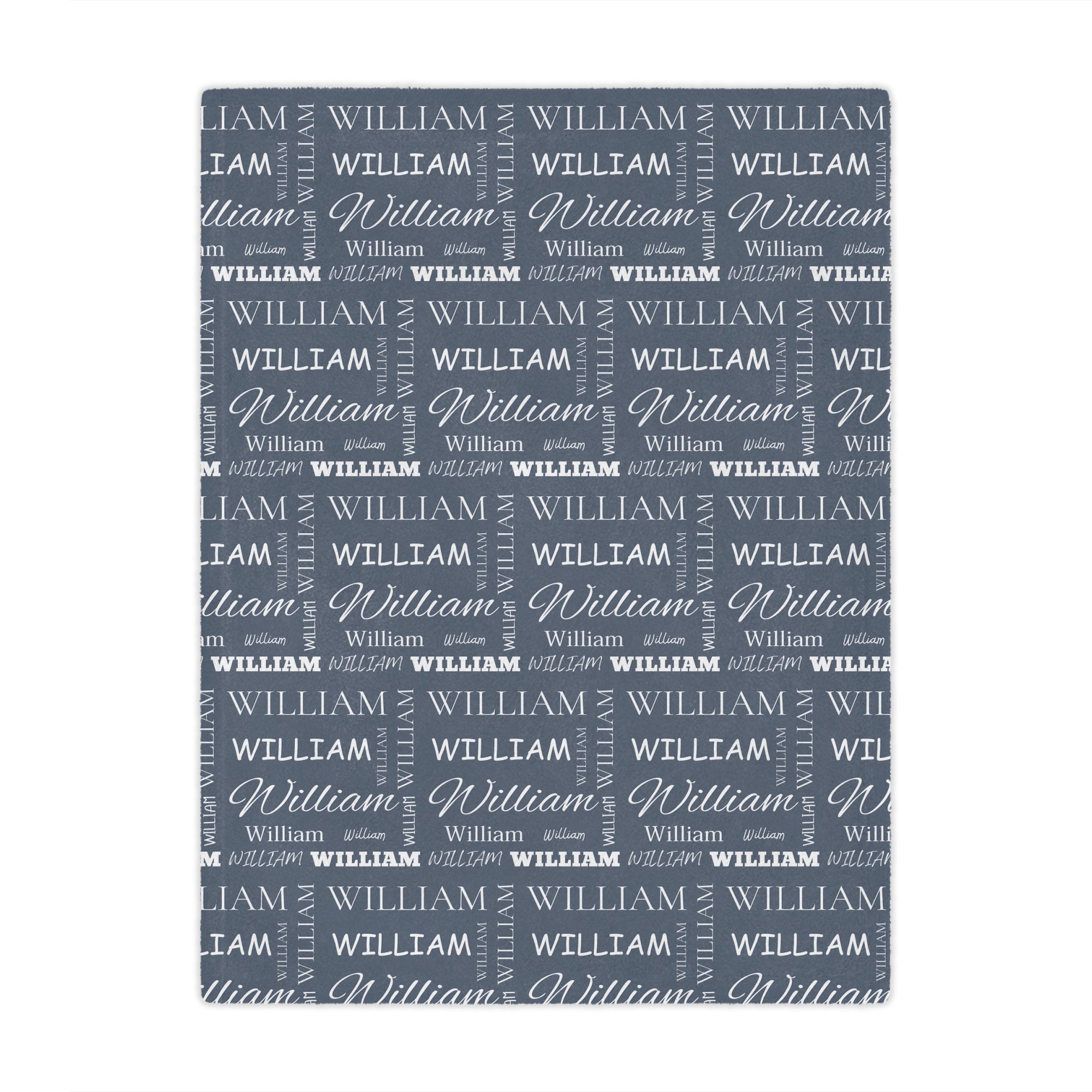 Personalized Multi-Name Blue Blanket