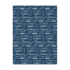 Personalized Multi-Name Blue Blanket