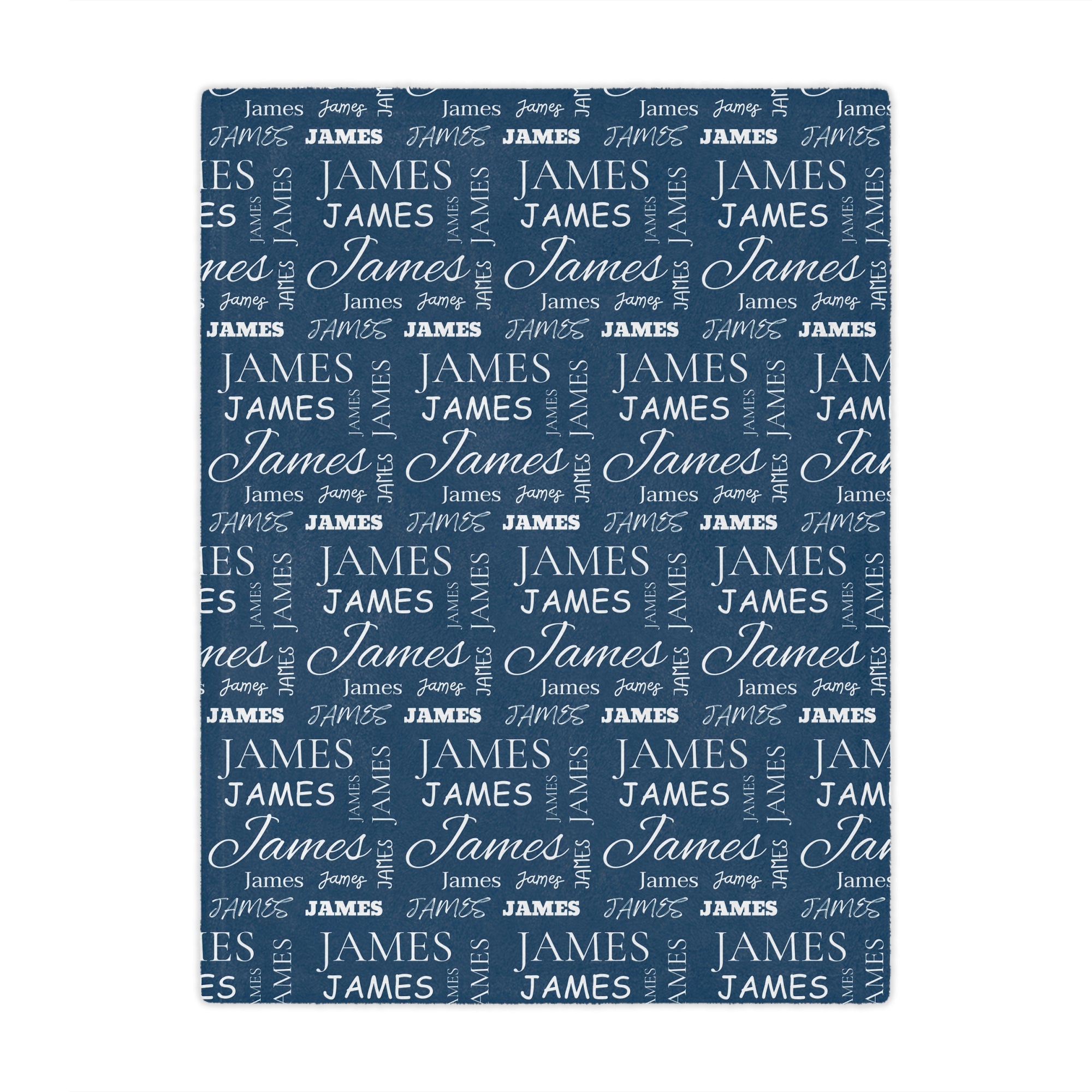 Personalized Multi-Name Blue Blanket