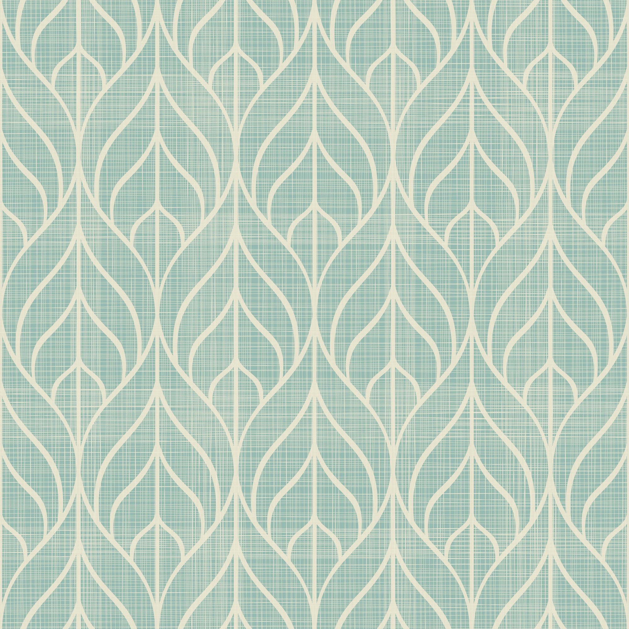 Geometric Leaf Trellis Wallpaper