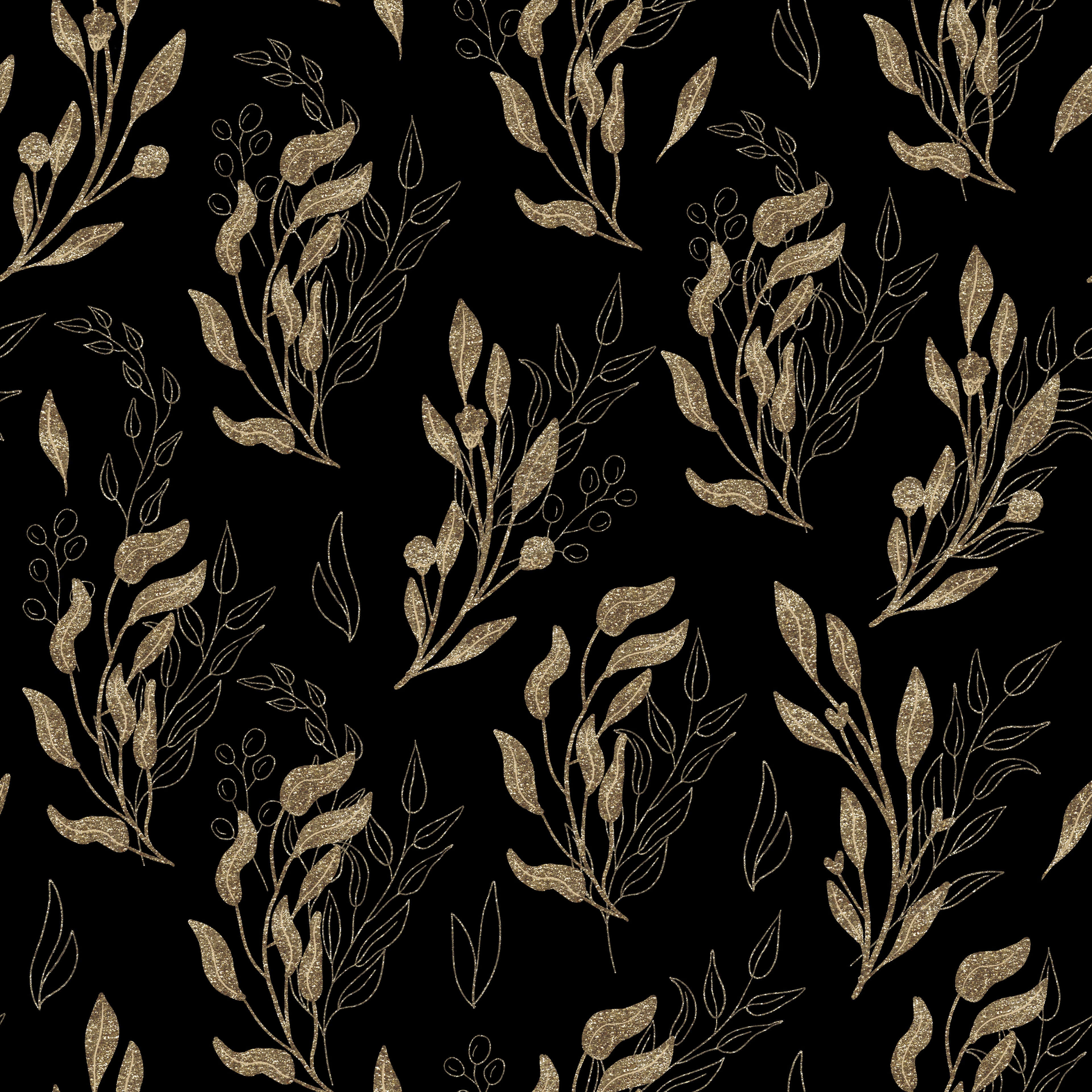 Gold Botanicals Wallpaper
