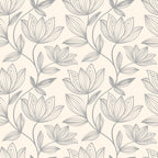 Gray Floral Wallpaper