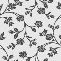 Gray and Black Floral Wallpaper
