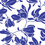 Blue Floral Silhouette Wallpaper