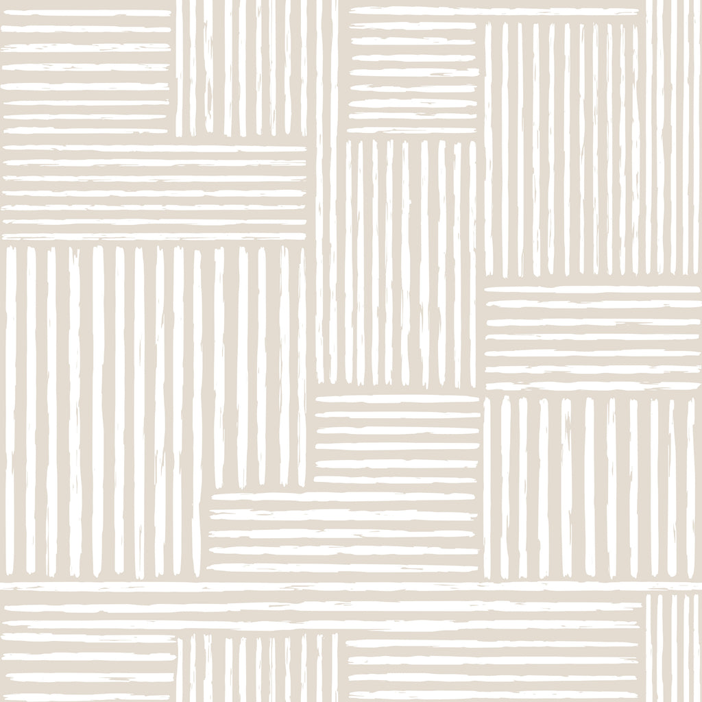linear wallpaper, premium peel & stick, sample 12 inchesx12 inches, beige; striped, wallpaper decor