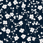 Navy Blue Floral Wallpaper