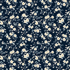 Navy Floral Vine Wallpaper
