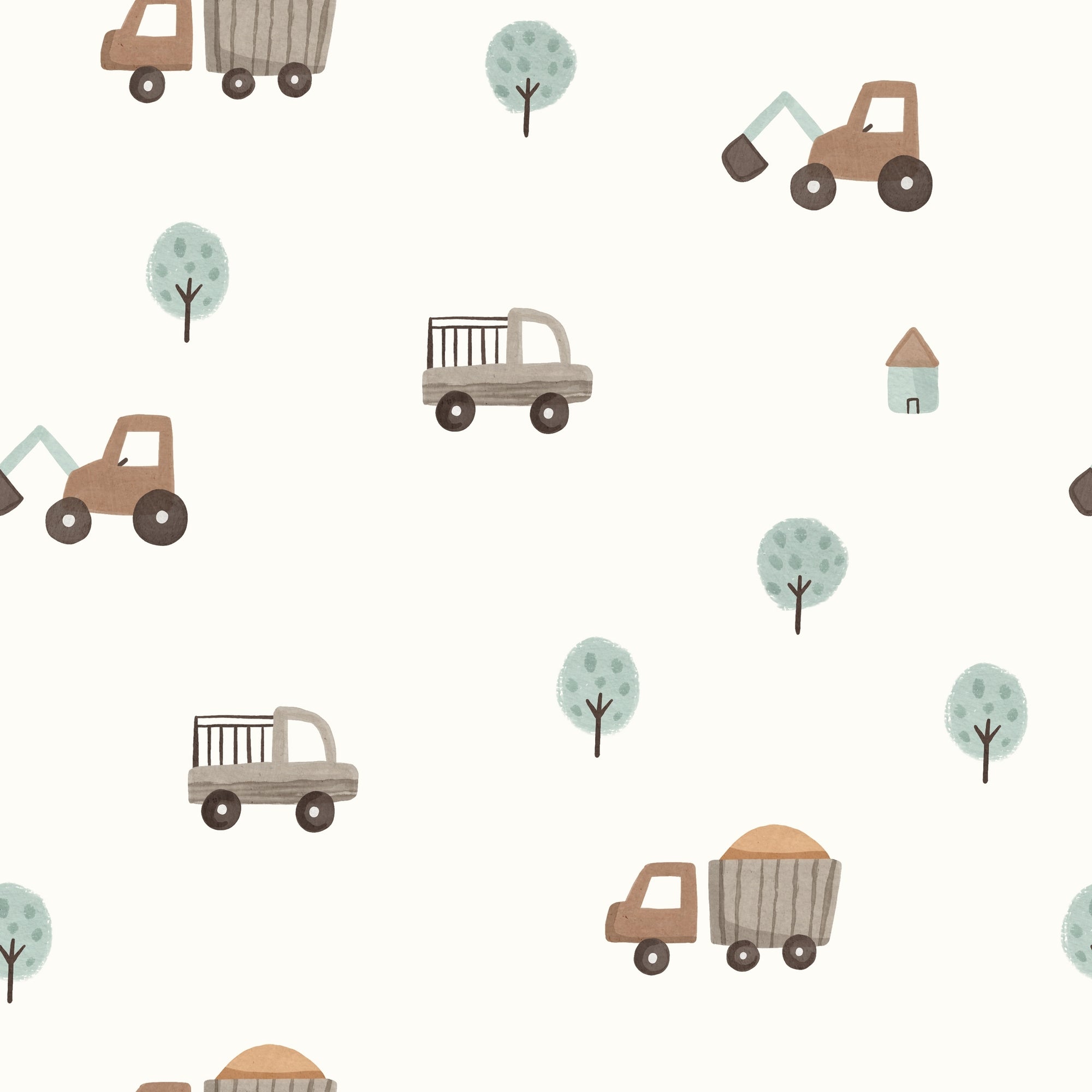 Neutral Construction Trucks Wallpaper