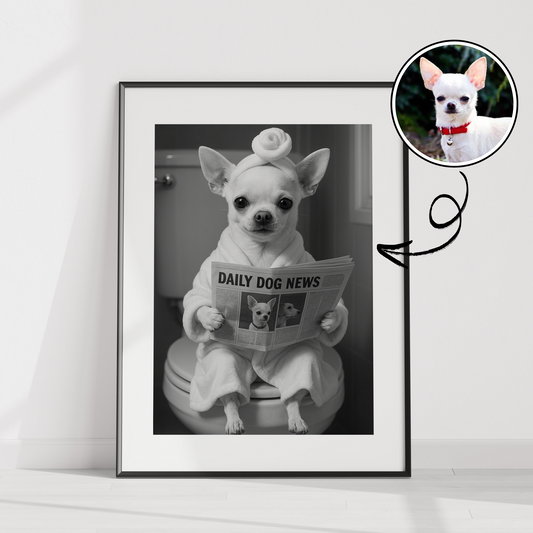 Custom Pet Daily News Bathroom Art