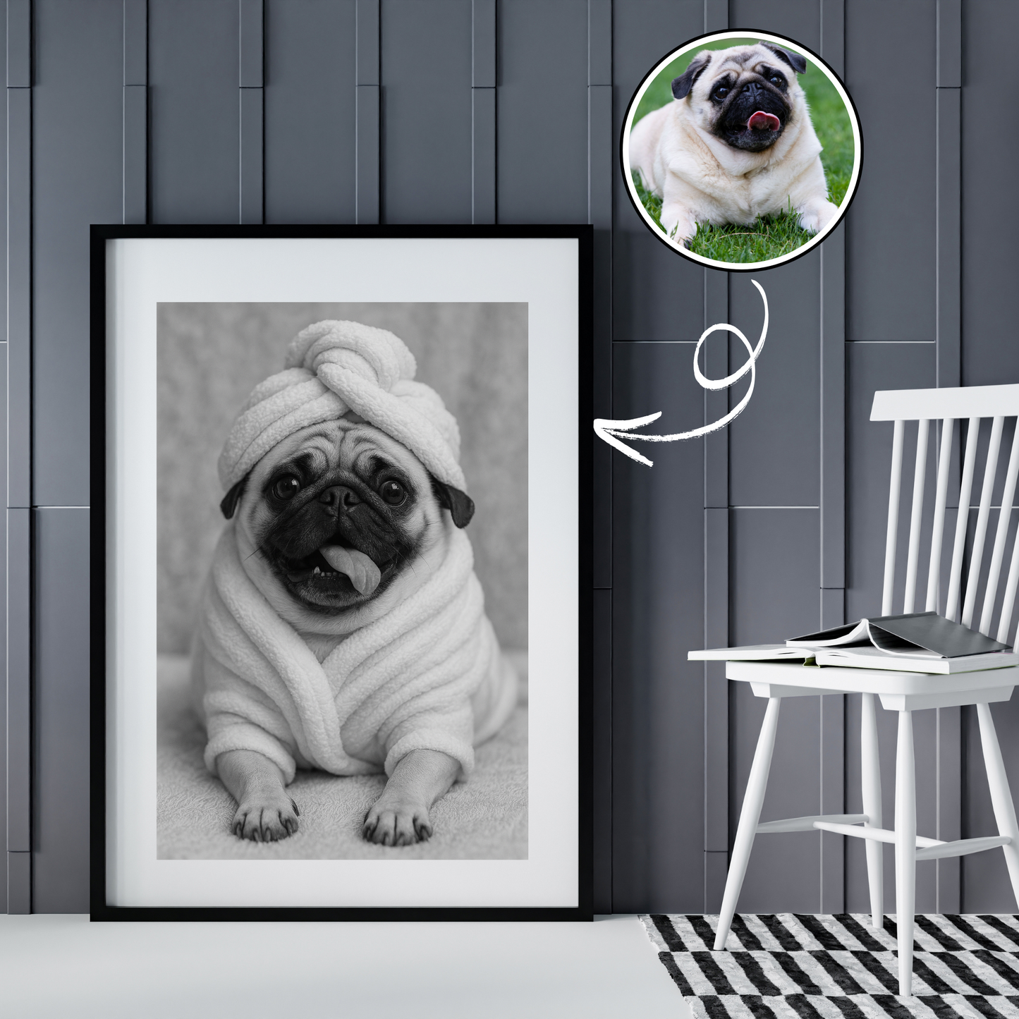 custom pet spa wall art