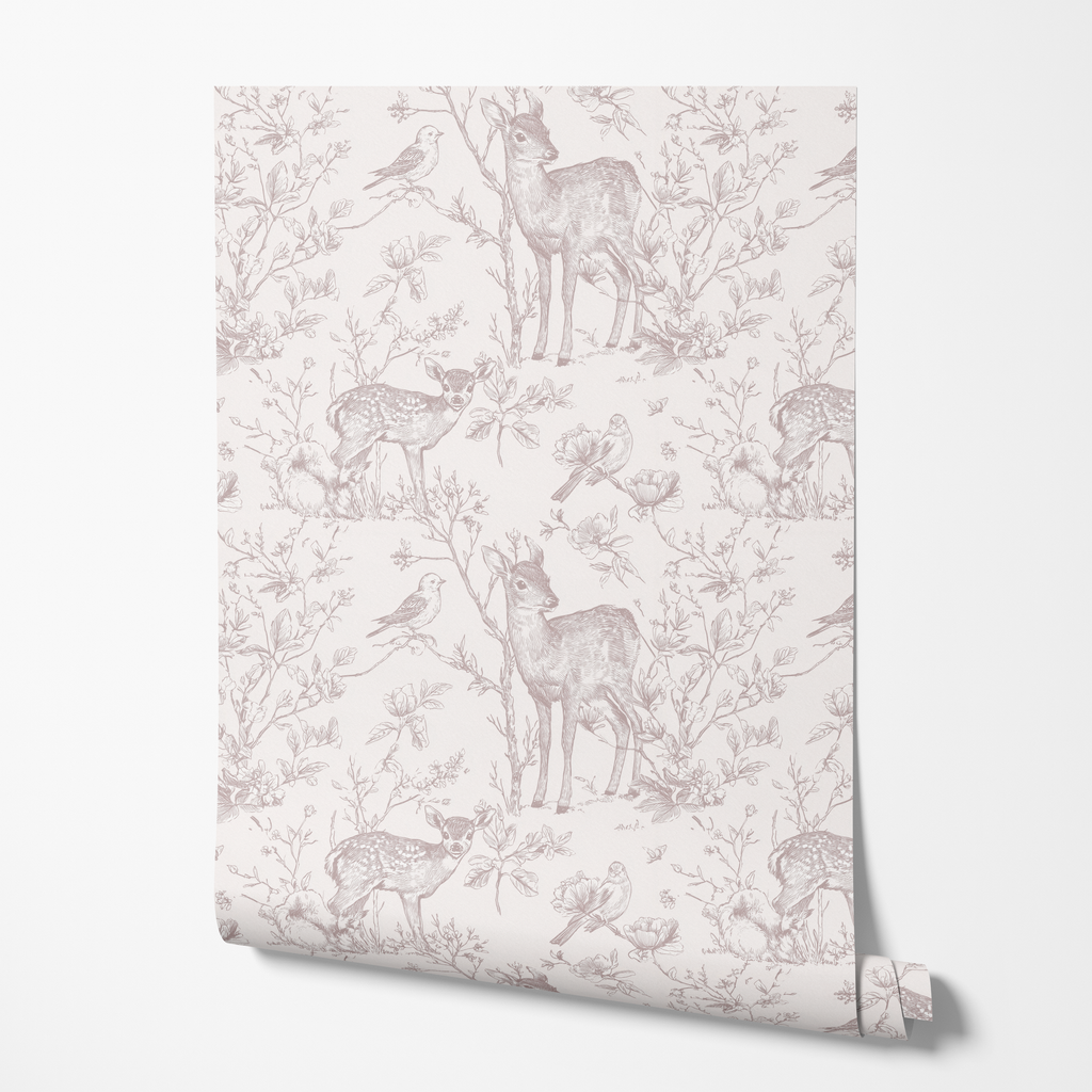 Woodland Nursery Toile Wallpaper