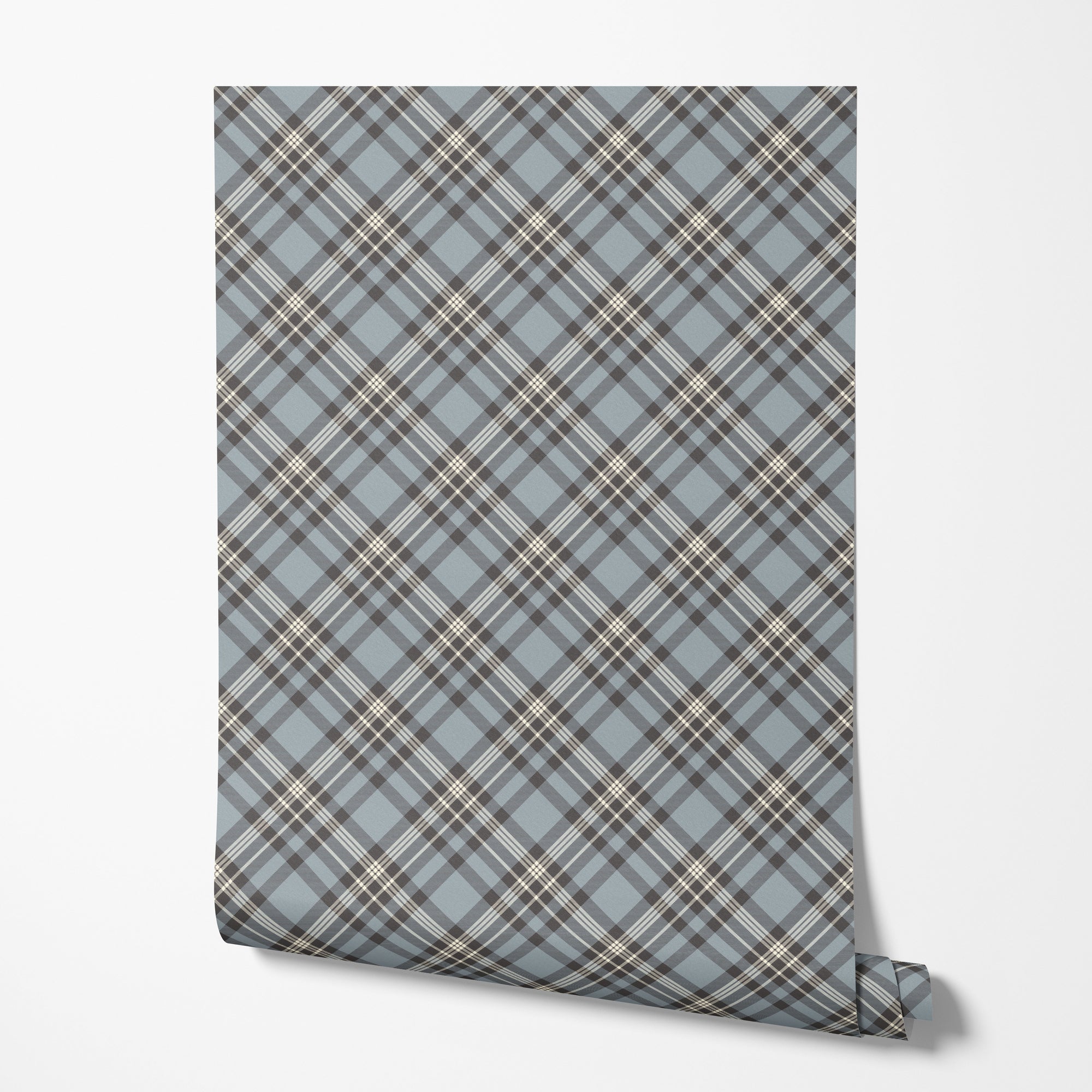 Heirloom Blue Plaid Wallpaper
