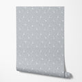 Greige Vine Floral Wallpaper
