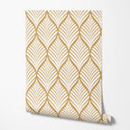 Art Deco Leaf Wallpaper