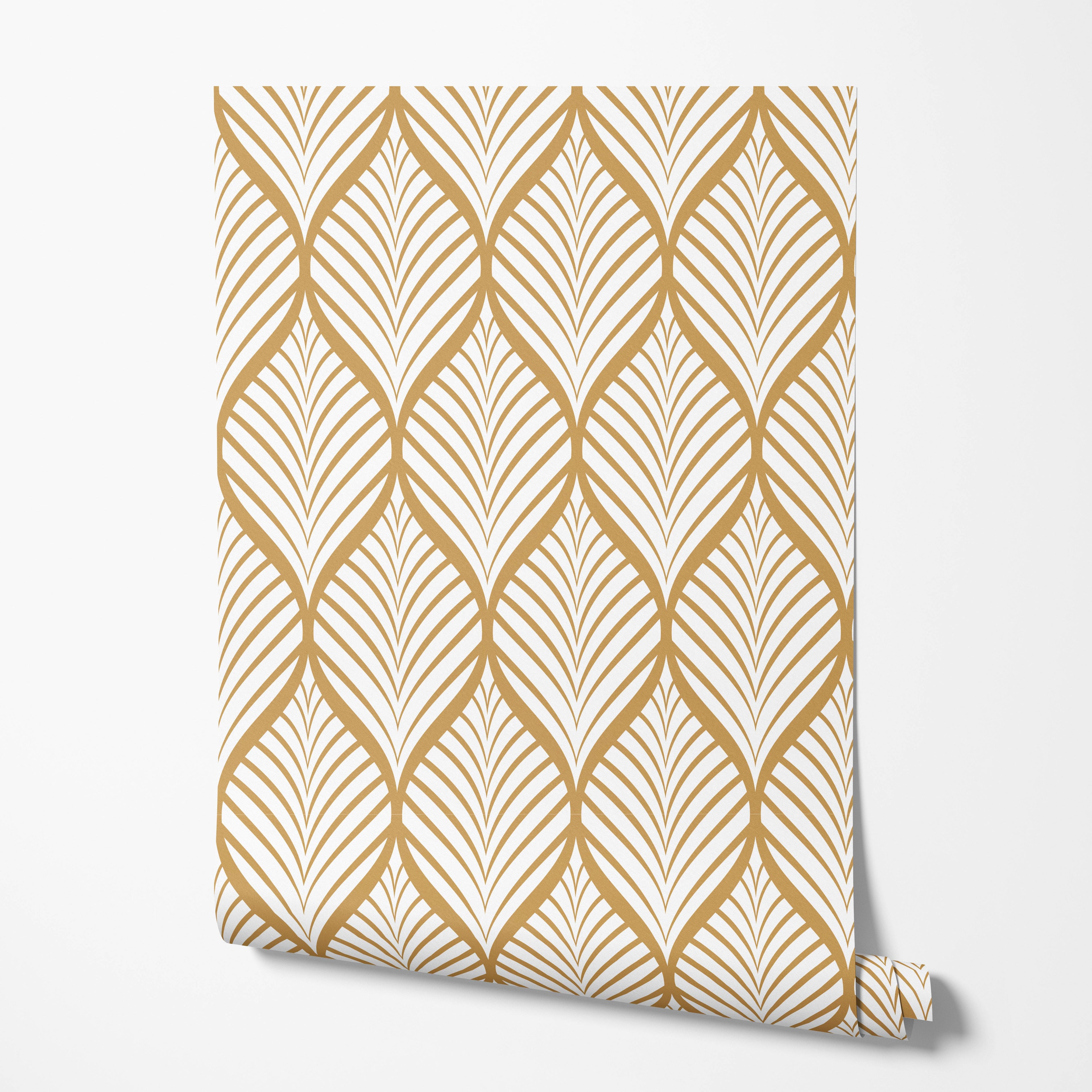 Geometric Leaf Wallpaper