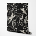 Black Botanical Wallpaper