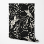 Black Botanical Wallpaper
