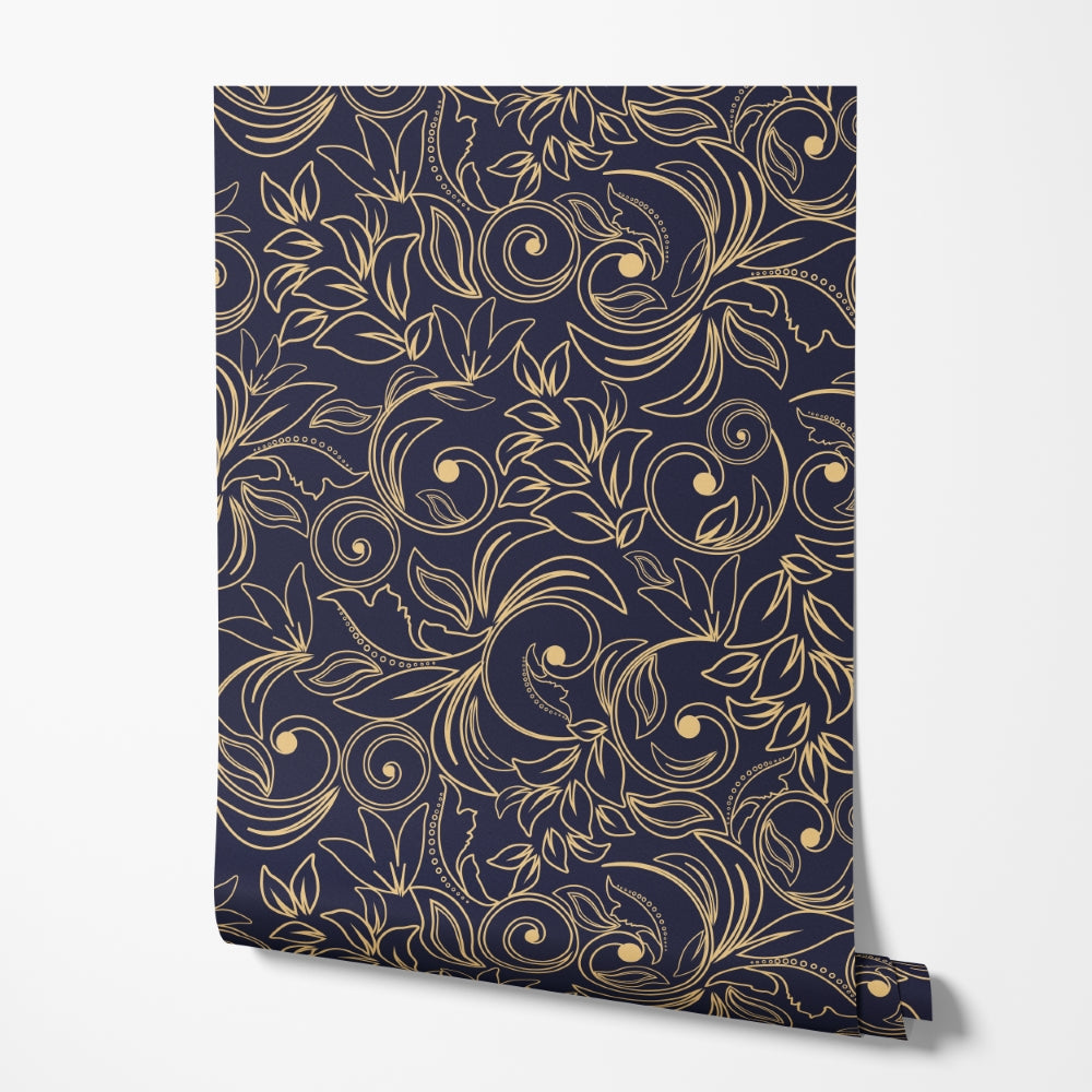 Baroque Floral Damask Wallpaper