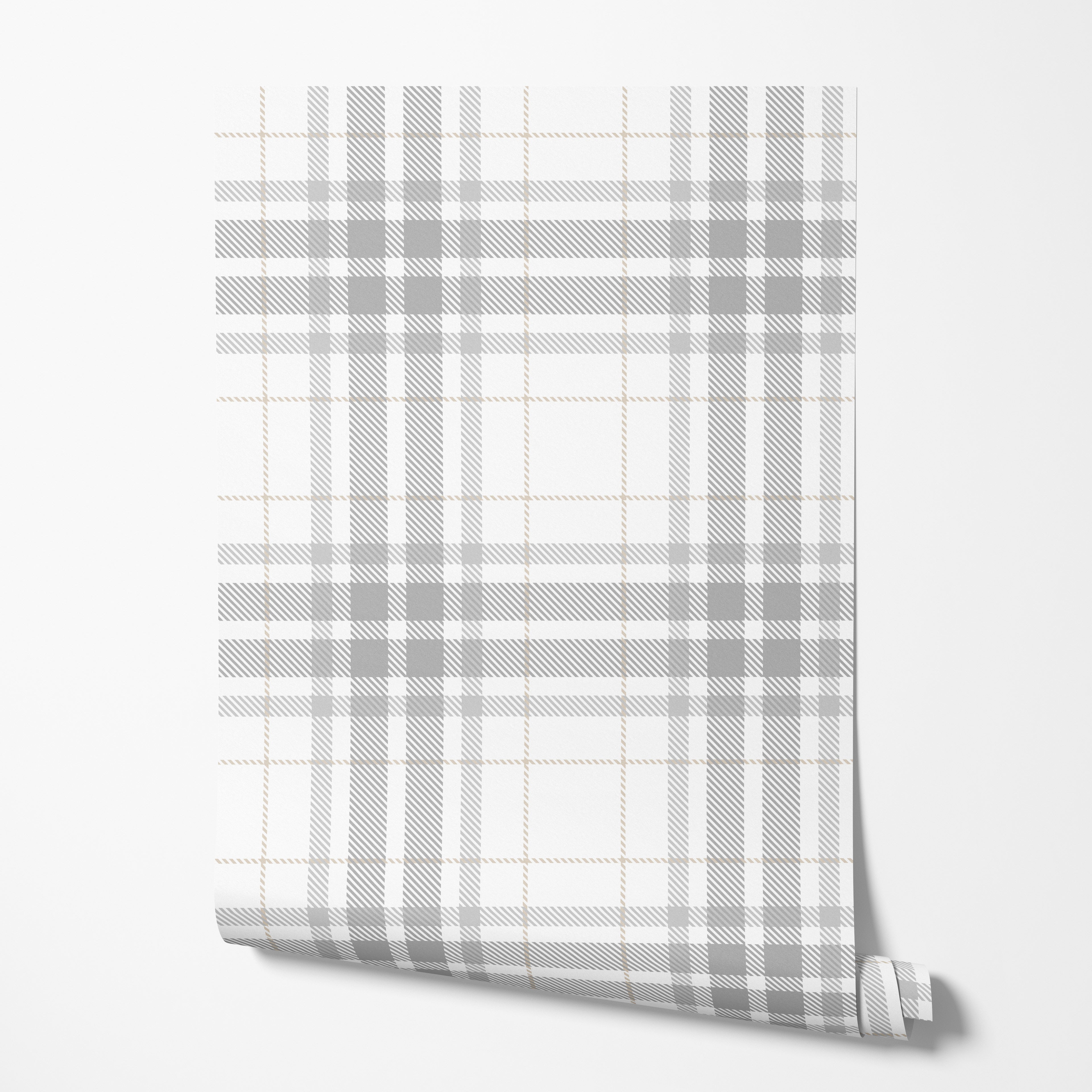 Ash Gray Plaid Wallpaper