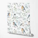Floral with Birds Wallpaper