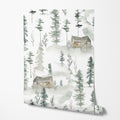Watercolor Pine Forest Wallpaper