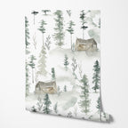 Watercolor Pine Forest Wallpaper