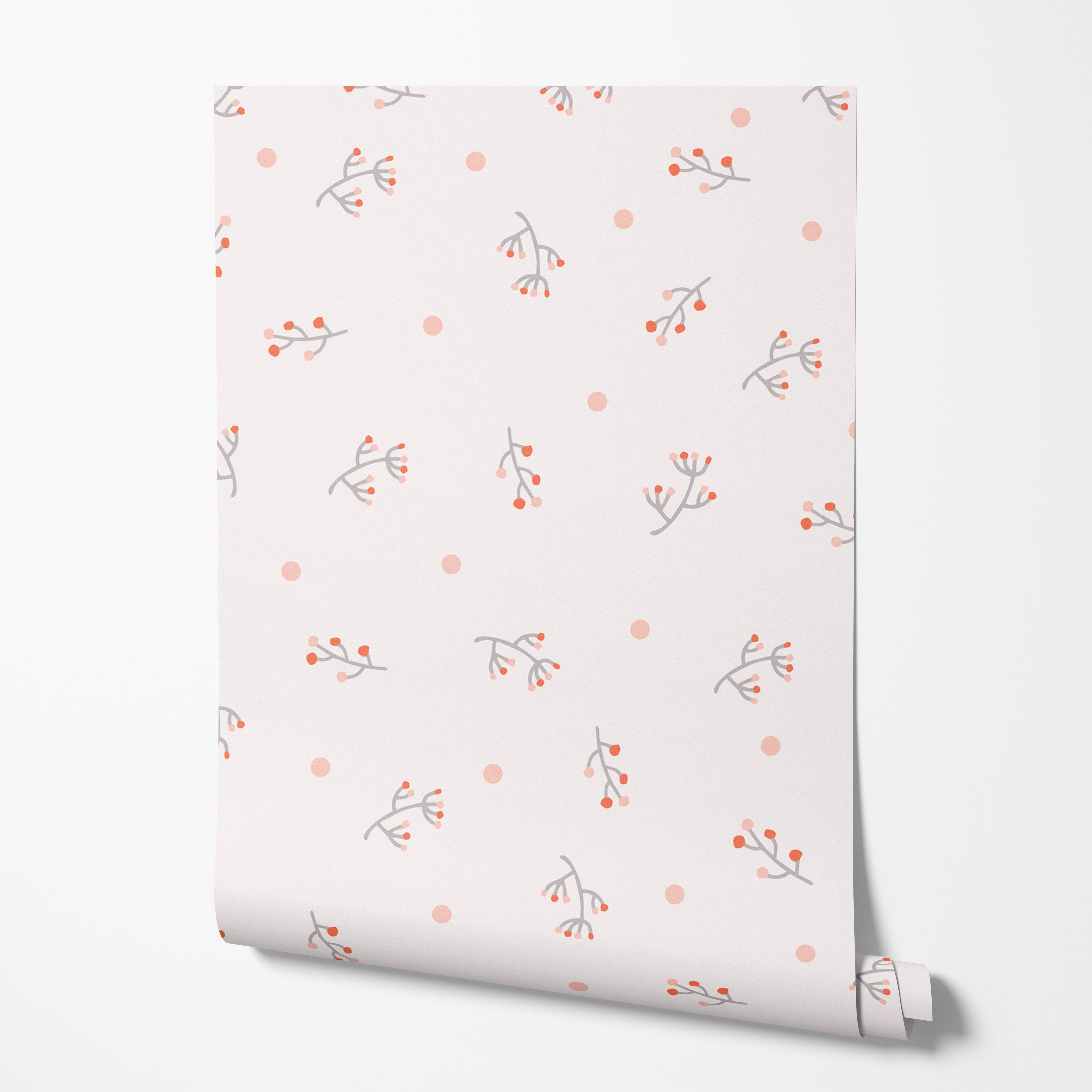 Blush Pink Floral Wallpaper