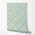 Teal Geometric Lattice Wallpaper