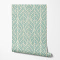 Geometric Leaf Trellis Wallpaper