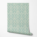 Geometric Leaf Trellis Wallpaper