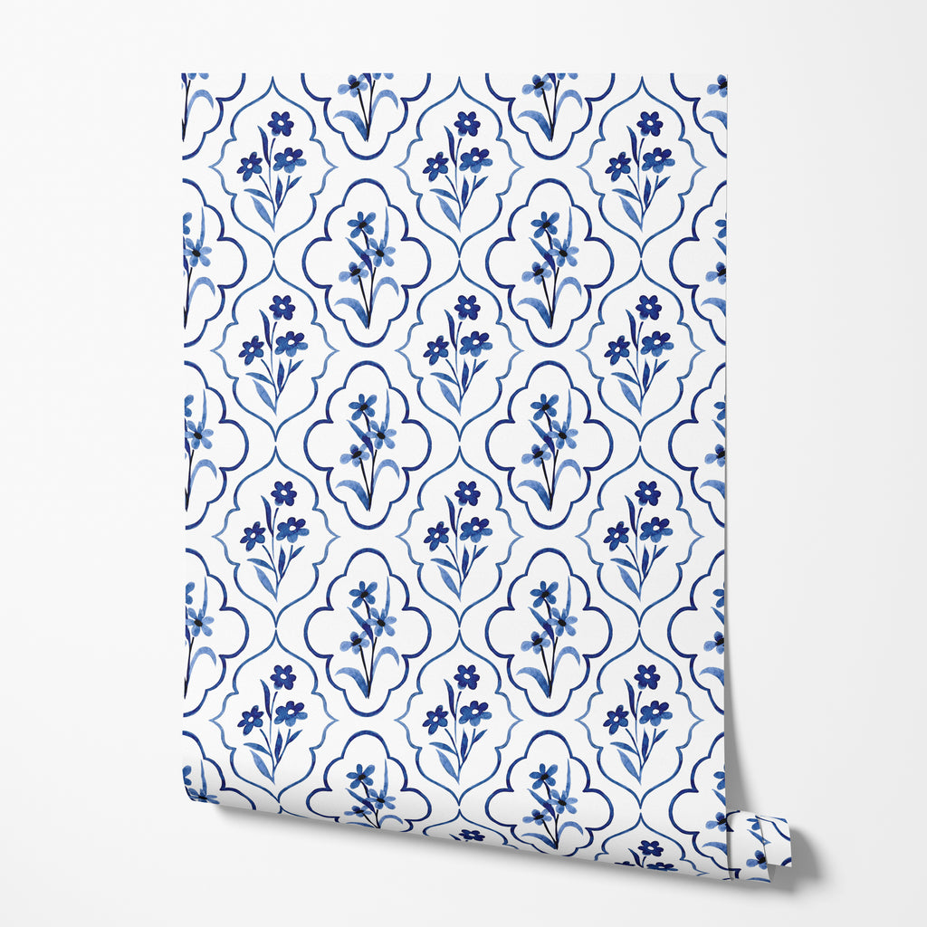 Indigo Tile Wallpaper
