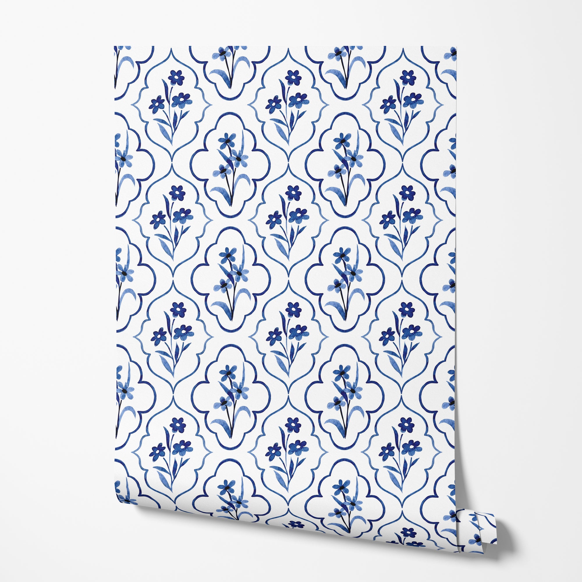Indigo Tile Wallpaper