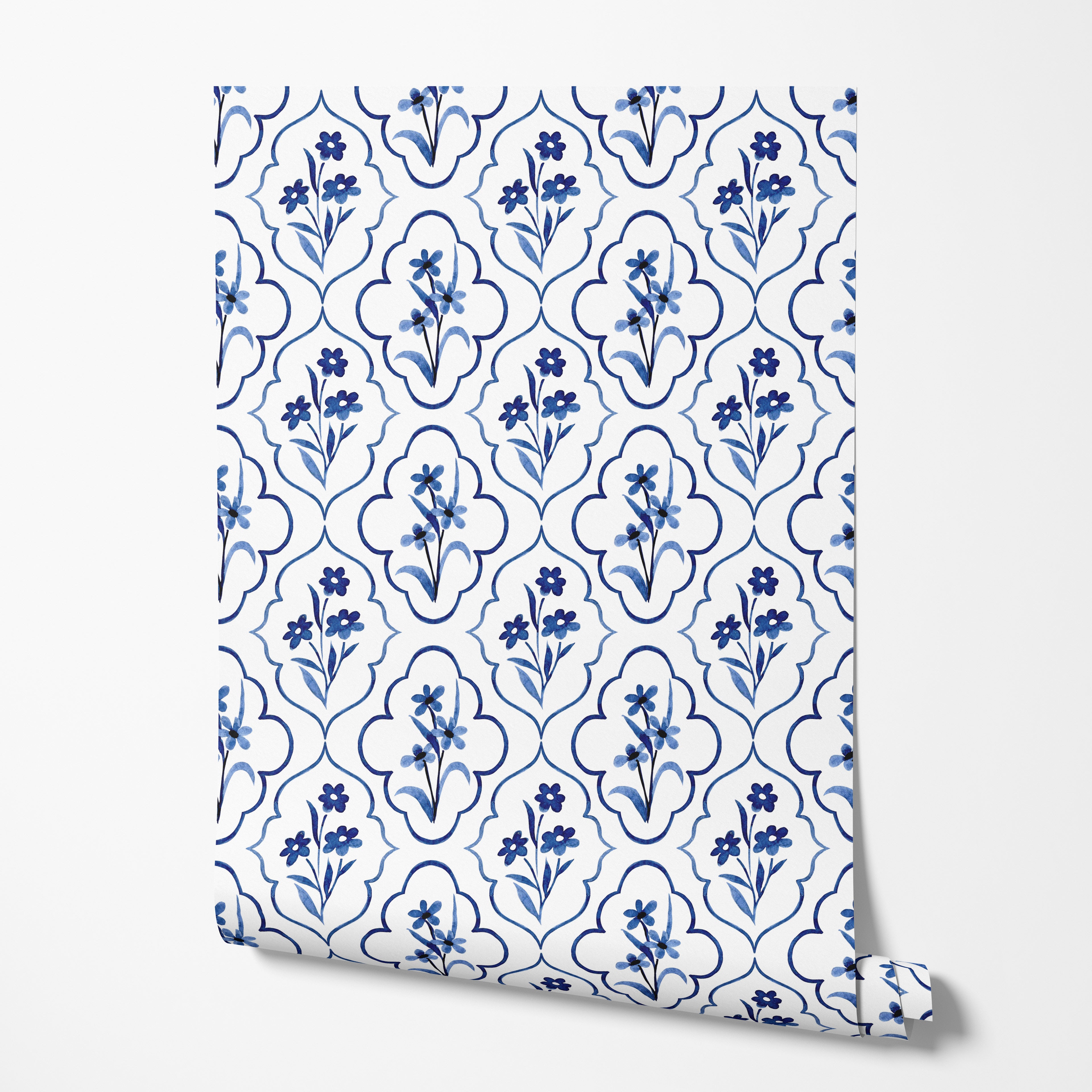 Indigo Tile Wallpaper