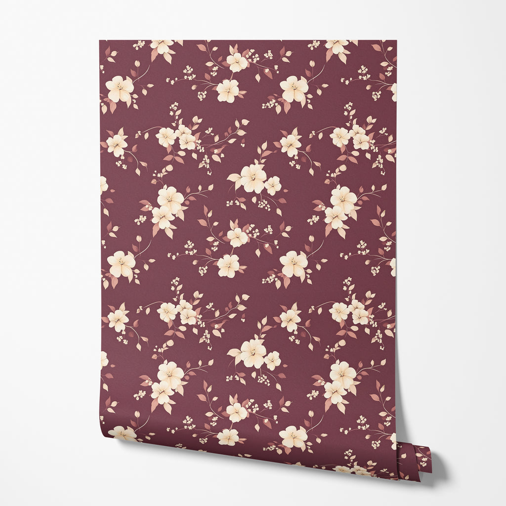 Burgundy Vintage Wallpaper