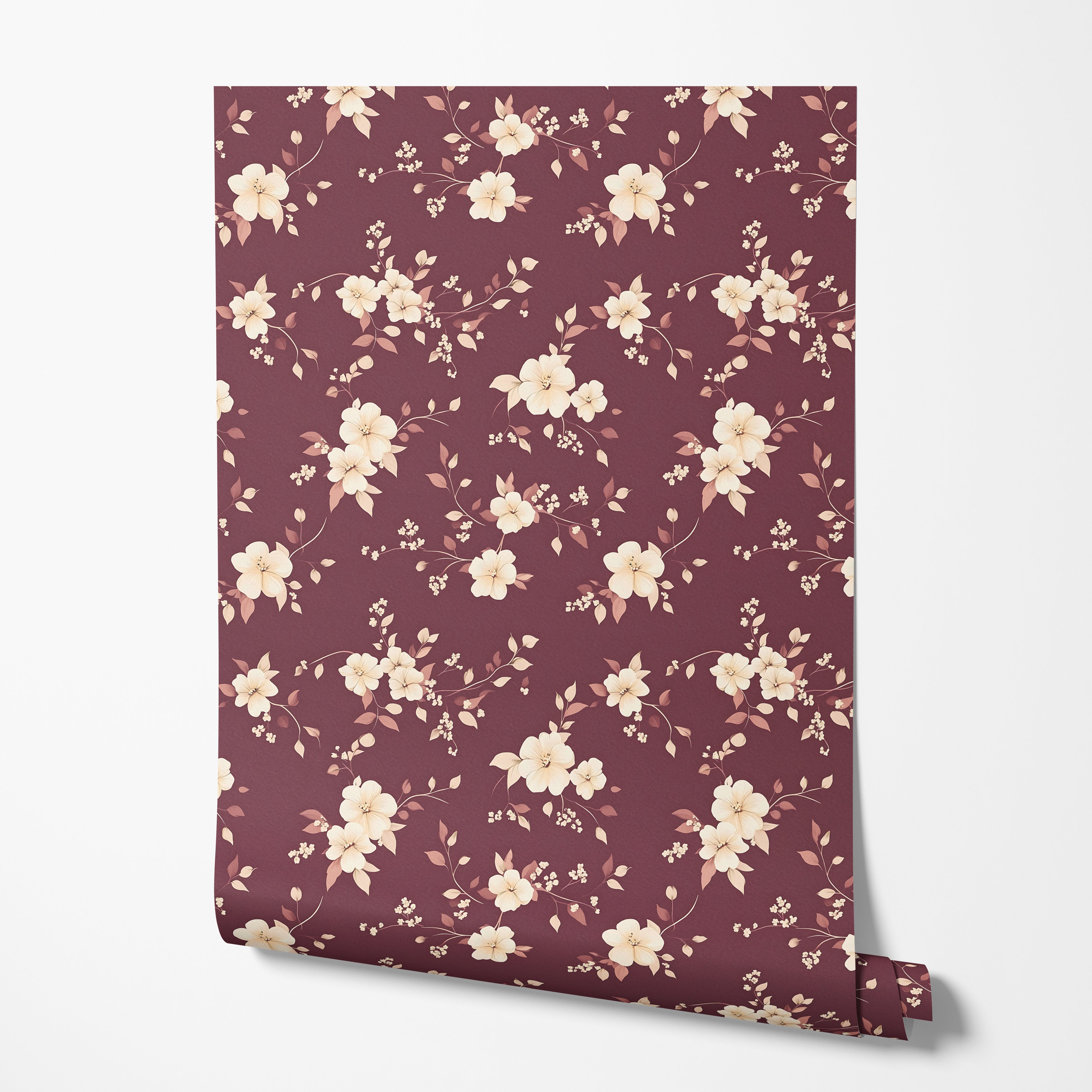 Burgundy Vintage Wallpaper