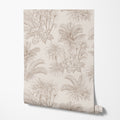 Beige Tropical Palm Wallpaper