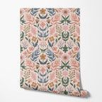 Folk Floral Wallpaper