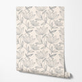 Gray Floral Wallpaper
