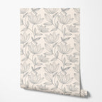 Gray Floral Wallpaper