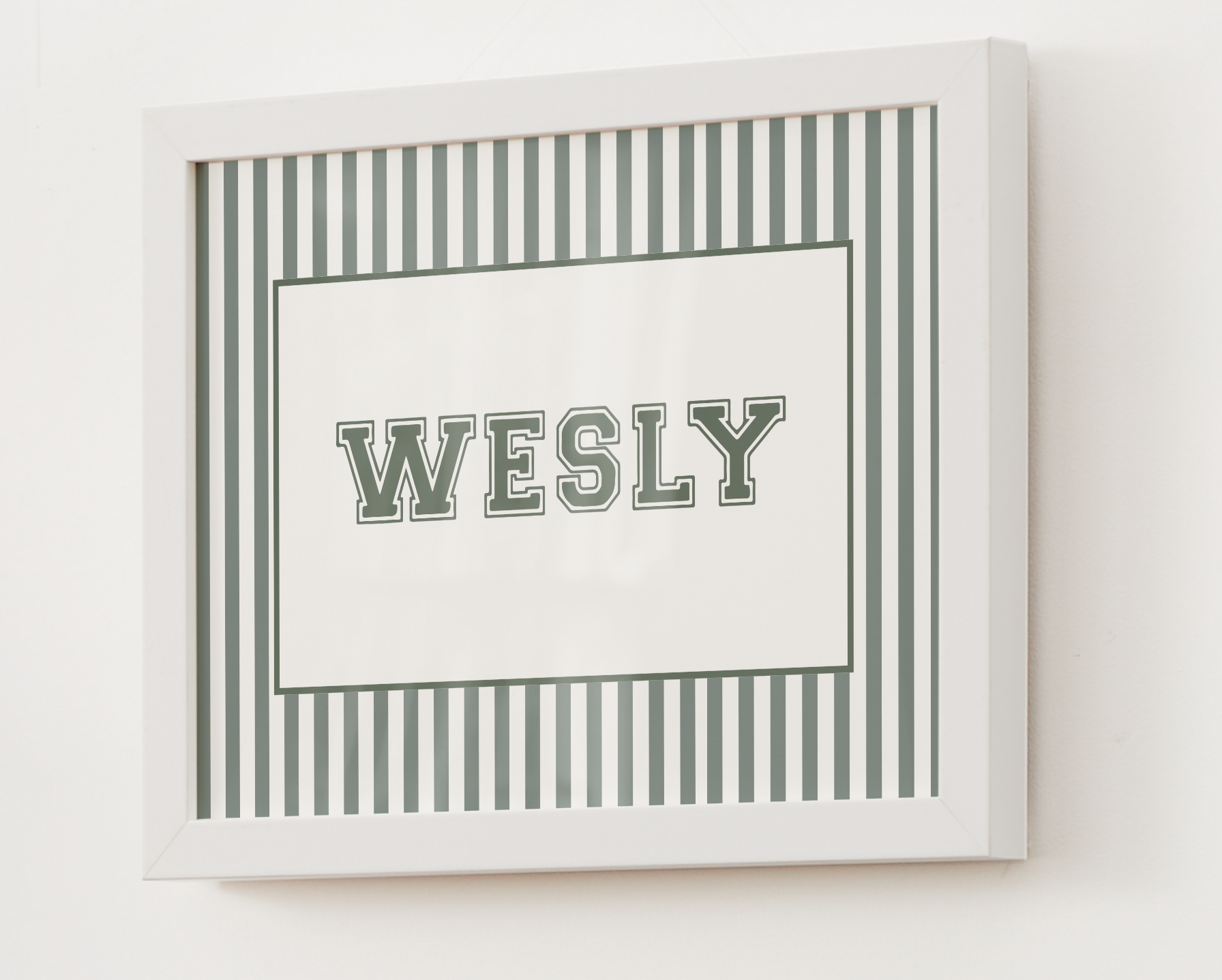 Custom Vintage Stripes Name Art Print