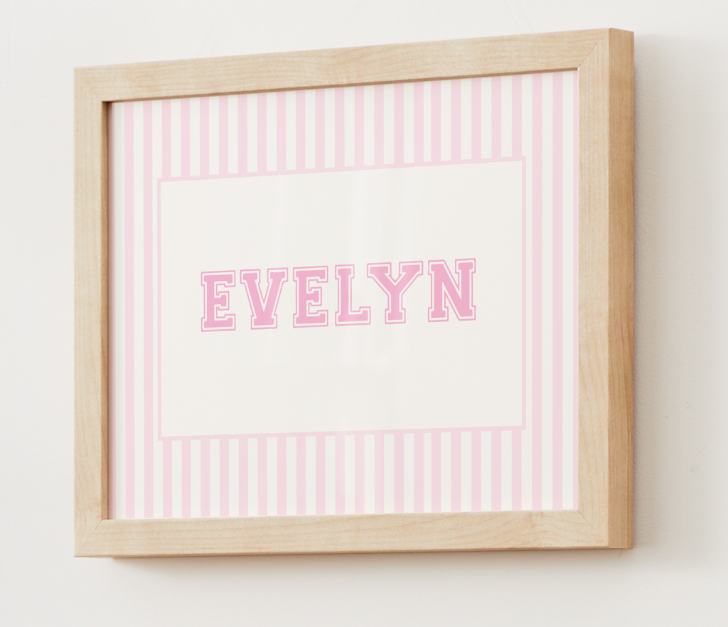 Custom Vintage Stripes Name Art Print