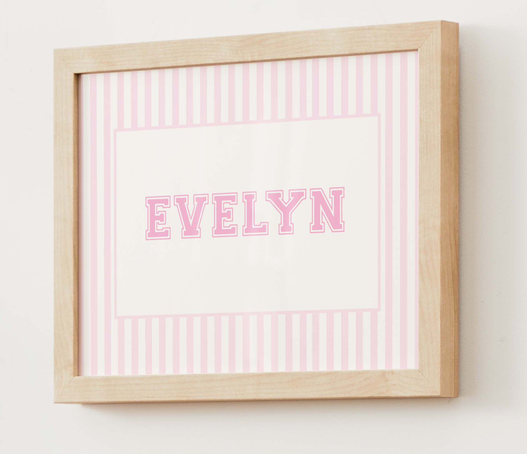 Custom Vintage Stripes Name Art Print