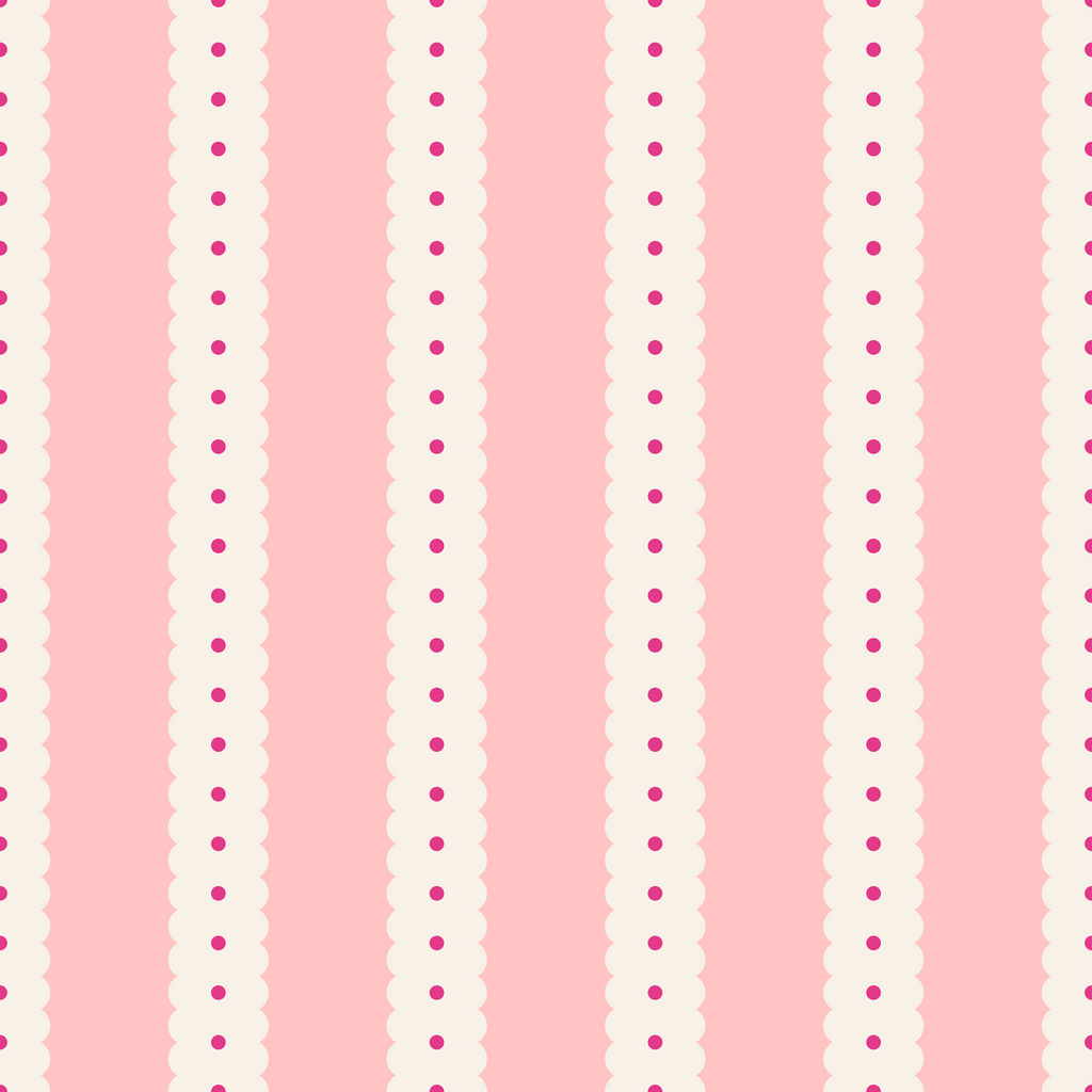 Pink Scallop Stripe Wallpaper