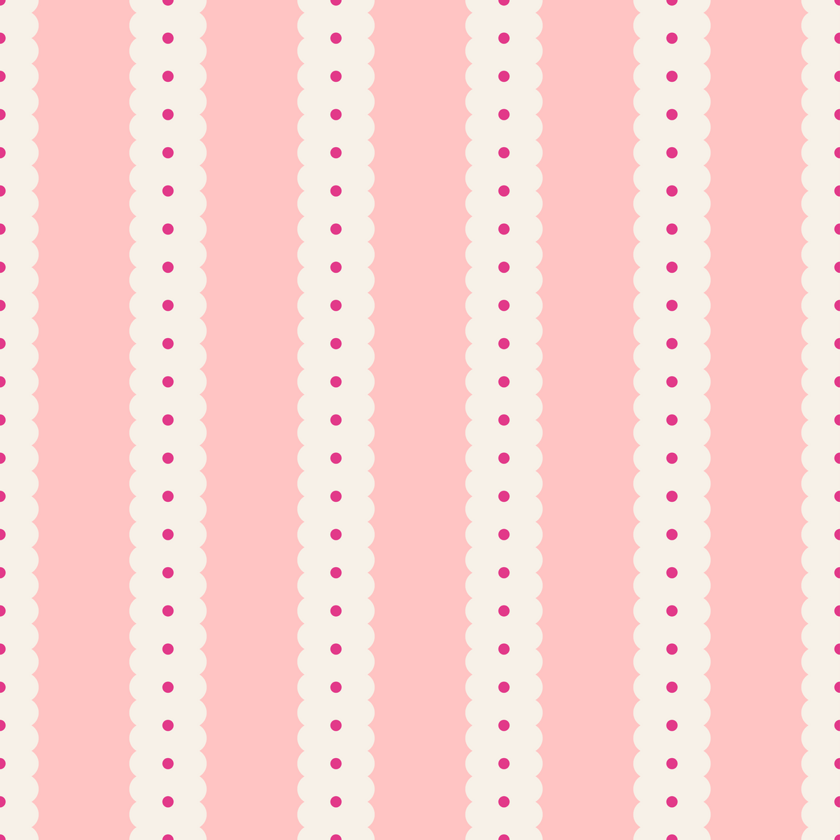 Pink Scallop Stripe Wallpaper