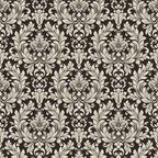 Black and Beige Damask Wallpaper