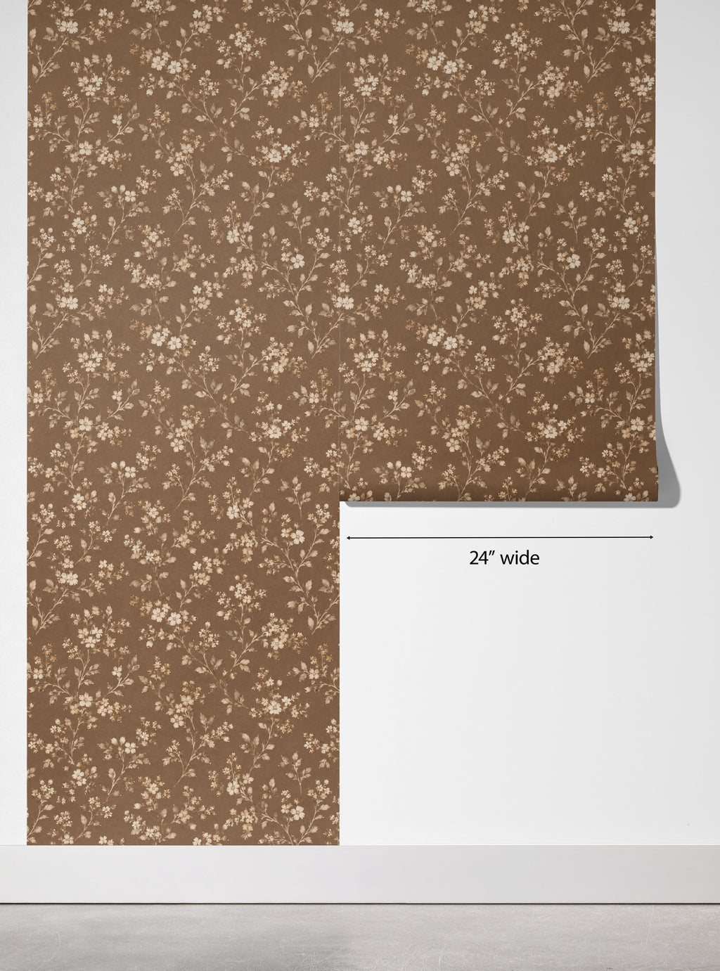 Vintage Brown Floral Wallpaper
